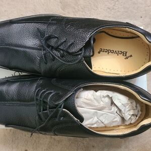 Classic Black Leather Belvedere Oxford Shoes
